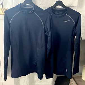 Mens NIKE PRO DRI-FIT COMBAT HYPERWARM 1/4 ZIP JACKET & COMPRESSION SHIRT SMALL